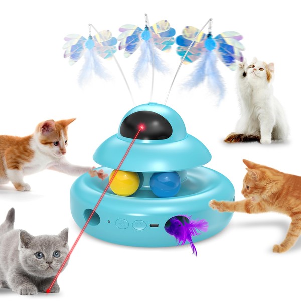 Cat Toys,4-in-1 Automatic Kitten Toy for Bored Indoor Adult Cats,lectric