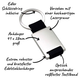 Engraved stainless steel key ring with cut-out heart, medium maturity created, key ring for secondary school graduation, car pendant including key ring on request with back engraving, Cut out heart