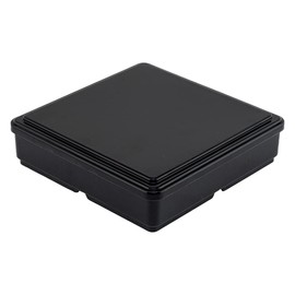 Restaurantware-8.3 x 2.2 Inch Compartment Lunch Container, 1 Japanese Style Adult Lunch Container - With 4 Compartments, Greaseproof, Black & Red Plastic Divided Meal Box, For Hot & Cold Food