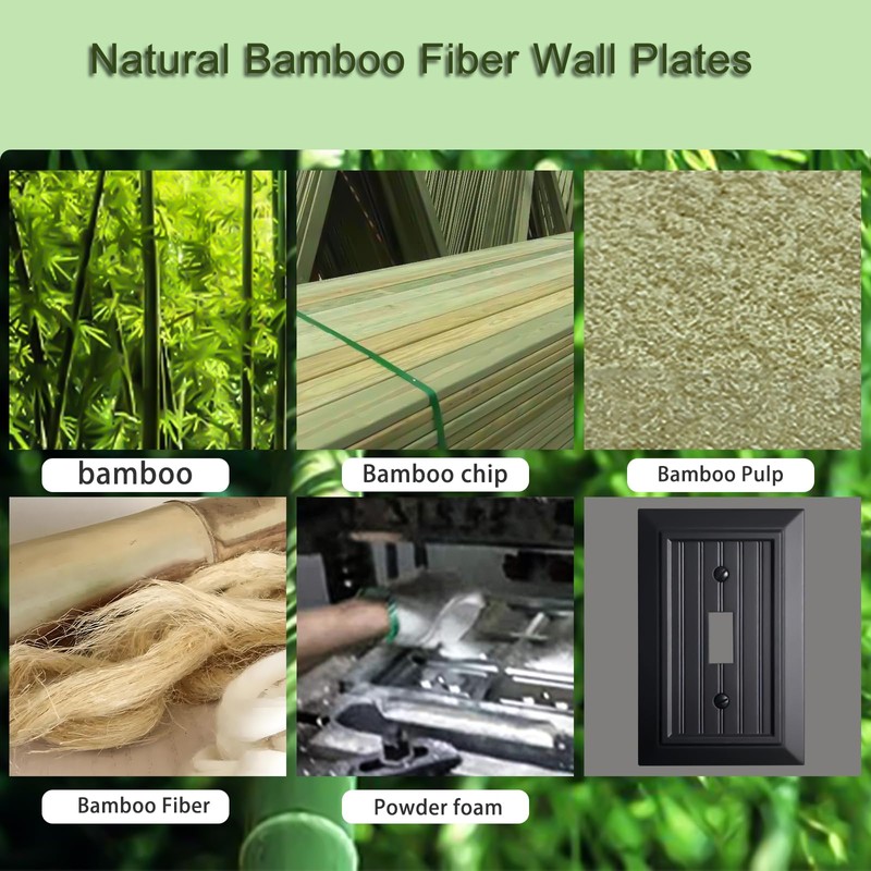 Beadboard Outlet Covers Wall Plates, Bamboo Fiber Light Switch Covers,