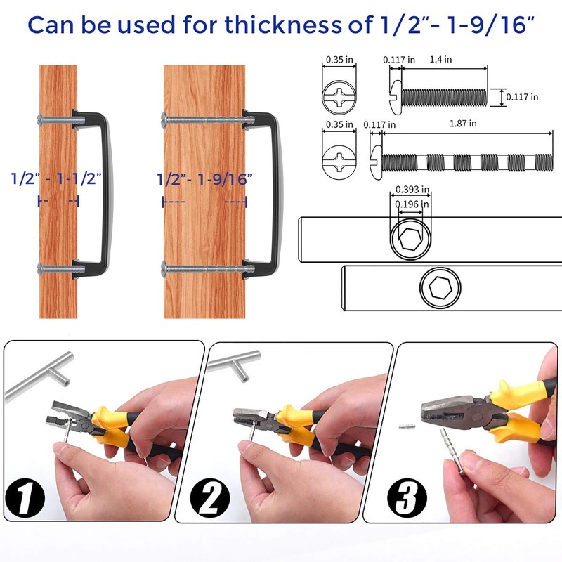 Ravinte 40 Pack Solid 3-3/4 Inch Kitchen Cabinet Handles Matte