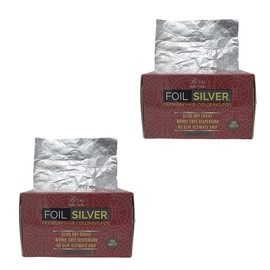 Royal Moroccan Silver Pop Up Hair Color Foil, Highlight Application Foil, 500 Sheet Dispenser, Coloring Aluminum Hair Foil 5”x11” [ 2 Pack ]