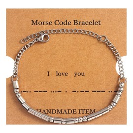 Yreamont I Love You Morse Code Bracelet for Women Men Birthday Romantic Gifts for Husband Wife Morse Code Bracelets for Boyfriend Girlfriend I Love You Bracelet for Her Him Mom Dad