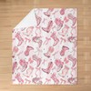 Cowgirl Boots Flannel Fleece Blanket, Western Starry Pink White Stripes