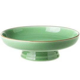 Kelendle Ceramic Footed Bowl Round Pedestal Bowl Decorative Fruit Dish Holder Dessert Display Stand for Kitchen Counter Centerpiece Table Decor Serving Fruit Tray