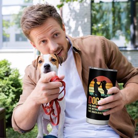 joytumbler Fathers Day Birthday Gifts for Dad Men from Dog Daughter Son Wife, Who Wants Nothing Men Stainless Steel Tumbler 20oz with Lid