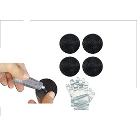 Happy Trampoline - Trampoline Mat Repair Kit - Two 4 Inch Round Patches & Glue Tube with 2 Disposable Gloves (Pack of 2) - Repair Holes Tears