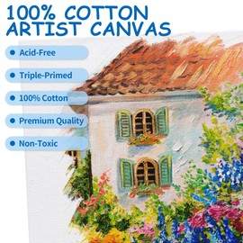 FIXSMITH Canvas Boards for Painting 4x4 Inch, Super Value 24 Pack Mini Canvases, White Blank Canvas Panels, 100% Cotton Primed, Painting Art Supplies