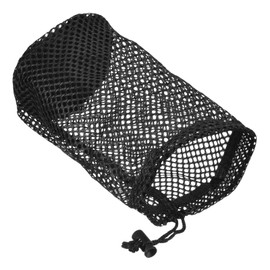 PATIKIL 22x13cm Golf Ball Bag Nylon Drawstring Bag Storage 24-32 Balls with Cord Lock Closure for Golf Tennis Sports Black