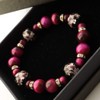Gold Stone Luminous Firefly Glass Pink Bracelet, Okinawa, Souvenir, Power