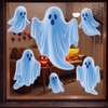 6 Pcs Halloween Ghost Window Clings Decoration for Halloween Party
