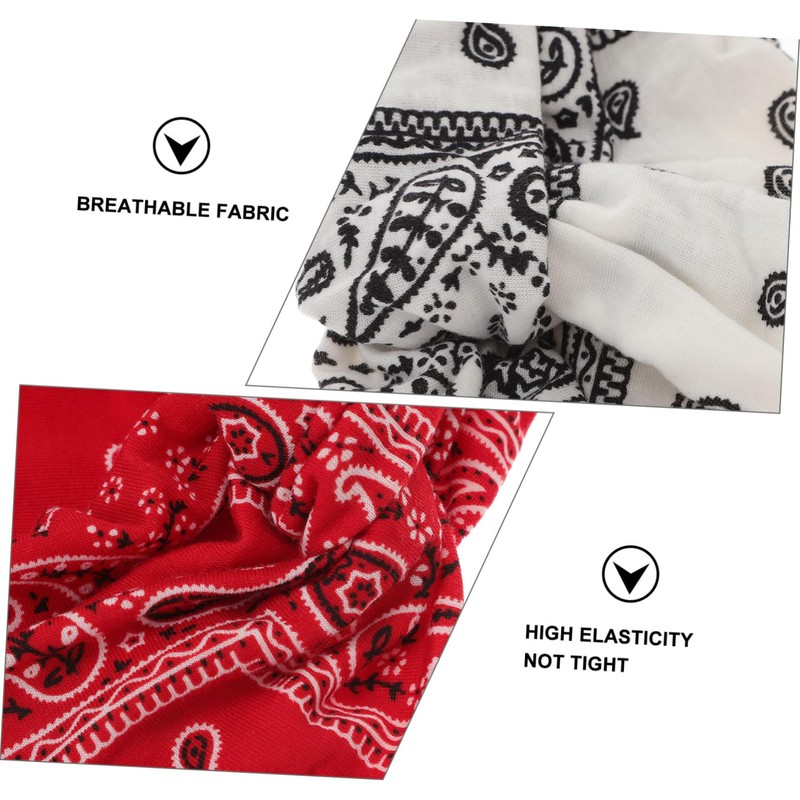 OATIPHO 3pcs Bohemia Flower Printed Wide Headbands for Women Twisted
