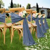 VACVELT Wedding Arch Draping Fabric Dusty Blue Chiffon, 1 Panel