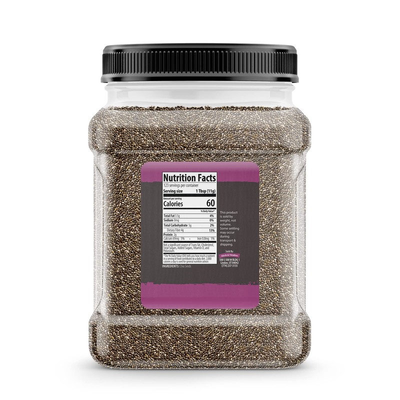 Birch & Meadow 3 lb of Chia Seeds, Nutty Flavor,