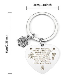 Qukiou Long Distance Relationship Gifts for Her Him, Couple Keyring, Couple Gifts for Boyfriend Girlfriend Husband Wife, I Love You Gifts for Her Him | When Tomorrow Starts Without Me