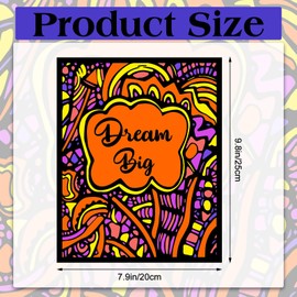 Yeaqee 36 Pcs Fuzzy Velvet Coloring Poster 8 x 10 Inches Poster Inspirational Quotes Poster Positive Velvet Art Poster Ideal for Family Time Crafts Coloring Care Facilities Arts