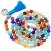 Mookaitedecor Gemstone Elastic Bracelet with 108 Beads Buddhist Tibetan Prayer