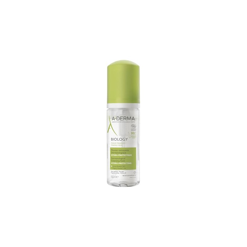 ADERMA, Biology Espuma Limpiadora Hidratante Facial con Ingredientes Naturales, 150ml
