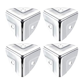 sourcing map Metal Box Corner Protectors Wooden Box Edge Protection 22 x 22 x 22 mm Silver Pack of 4