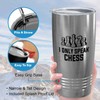 Chess Silver Tumbler 20oz - I Only Speak Chess -