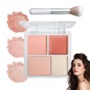 4 Colors Blush Palette,Silky Matte Blush Powder Palette,Professional Face Contour