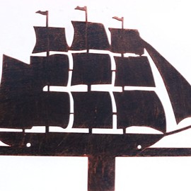 Alnicov Metal Wind Vane,Sailboat Stainless Steel Weathervane for Outdoor Iron Roof Garden Outdoor Yard Decoration