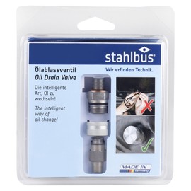 Stahlbus Oil Drain Valve Plug M24x1.5x12mm Steel - CLEAN, EASY, NO TOOL Oil Change - Includes Oil Drain Plug, Washer, Cap, Connector, Silicone Hose
