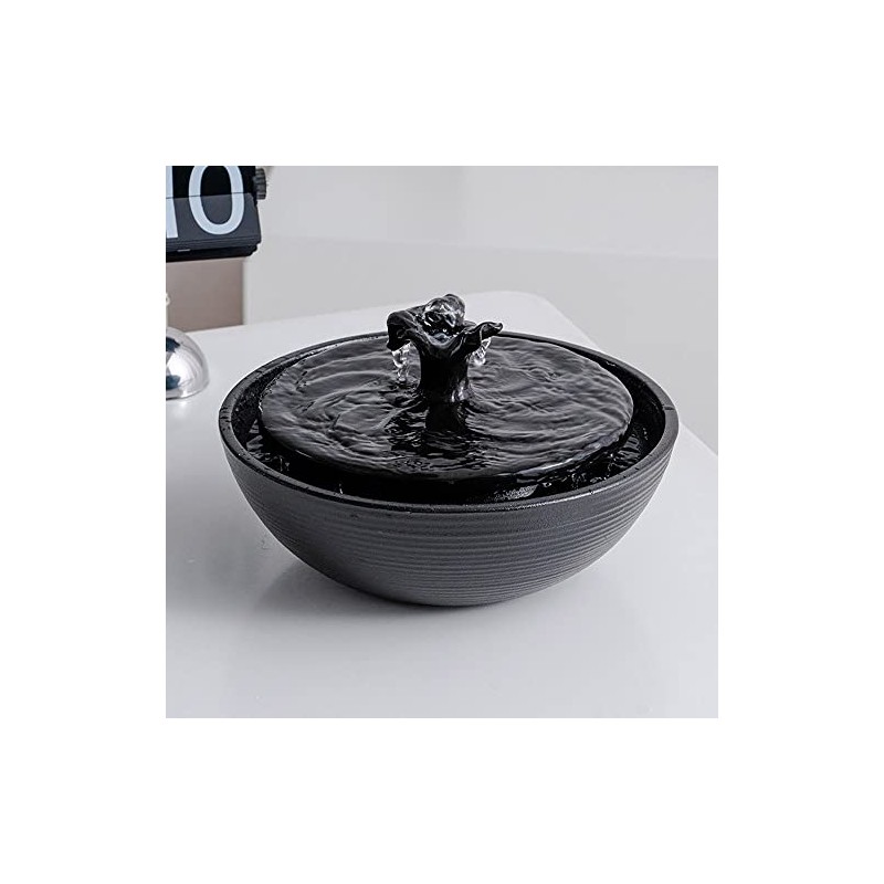 Ceramic Tabletop Water Fountain Feature for Indoor and Outdoor Home