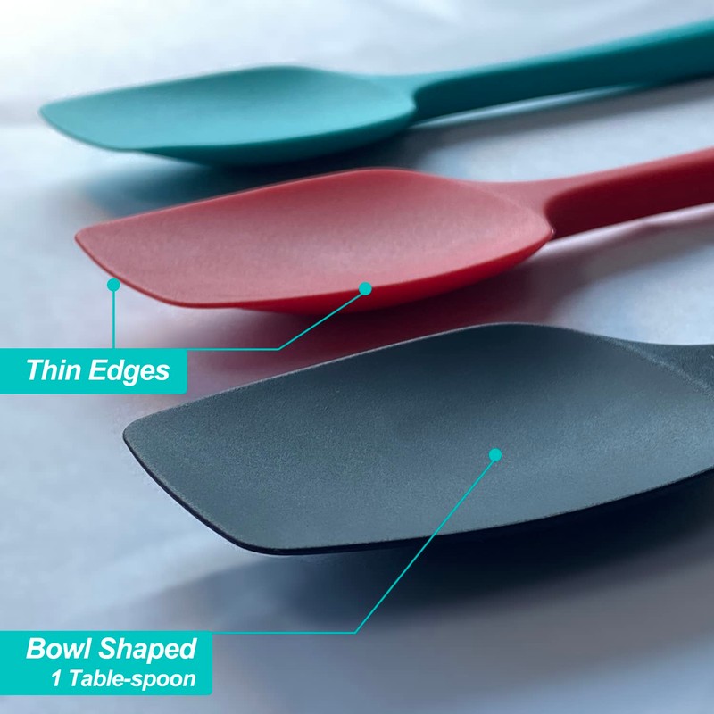 Silicone Spatula Set, Heat Resistant Rubber Spoon Spatula with Seamless