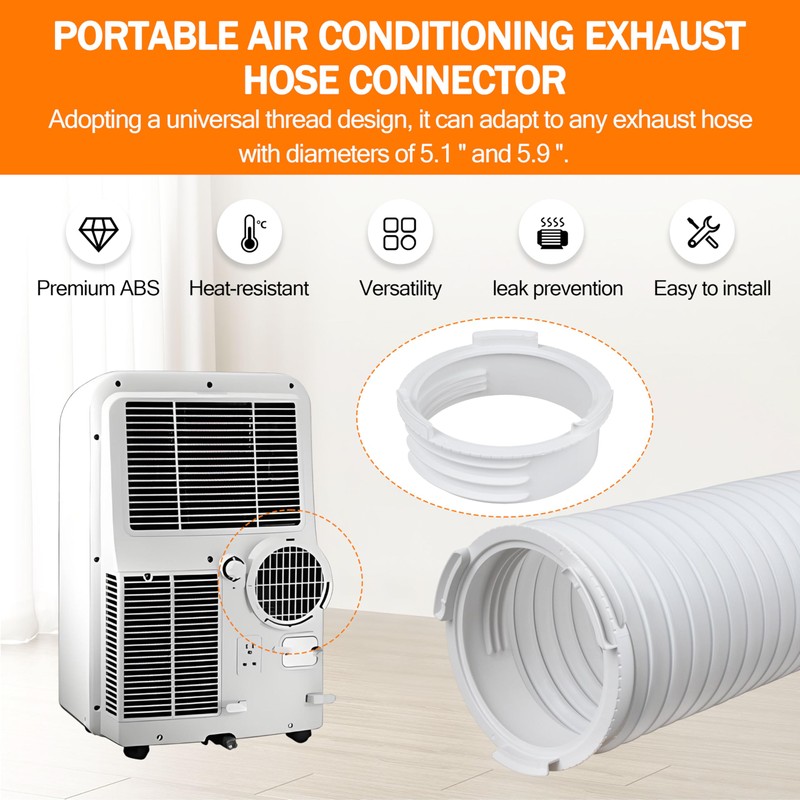 1 Pack Portable AC Exhaust Hose Coupler, 5.9" Universal Connector