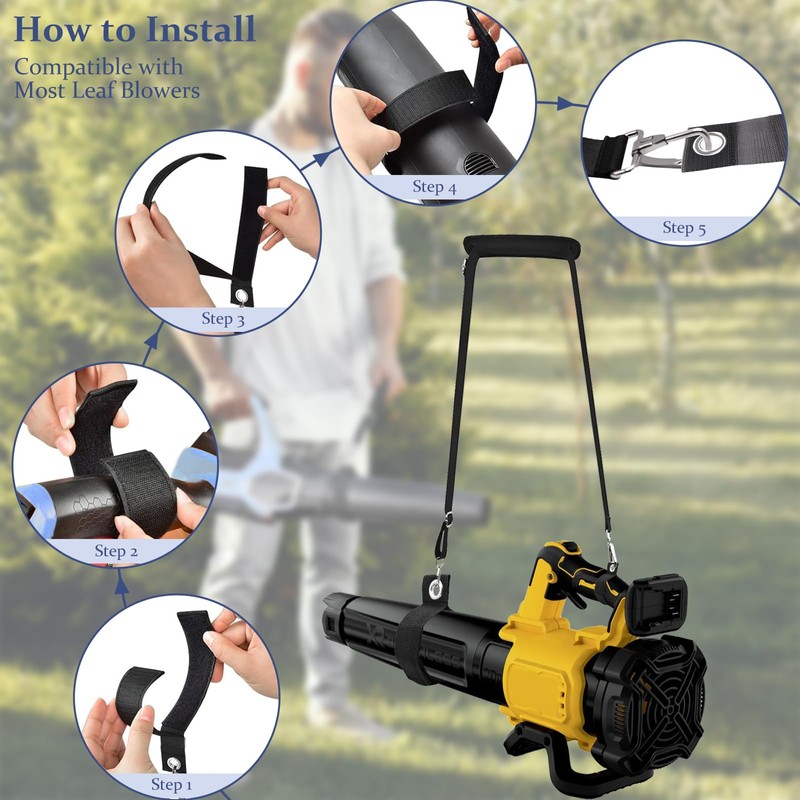 Universal Adjustable Leaf Blower Straps with Anti - Slip Padding,