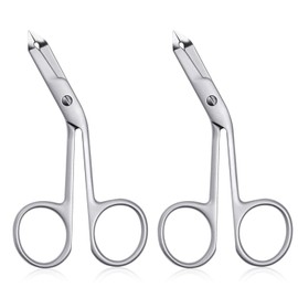 2pcs Stainless Steel Eyebrow Tweezers for Women Handle Shaped Angled Tweezers Flat Tip Hair Plucker for Eyebrow Trimming and Shaping, Face Hair Tools for Women