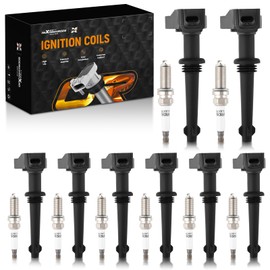 maXpeedingrods UF618 Set of 8 Ignition Coil Pack and Iridium Spark Plugs Fit for Jaguar XF XFR XJ XK XKR, for Land Rover LR4 Range Rover 2010-2012 5.0L V8, Ignition Coil Kit Replaces AJ811378 LR010687