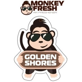 MONKEY FRESH 1pc 1x Monkey Fresh Hanging Car Air Freshener  Golden Shores Coconut Scent