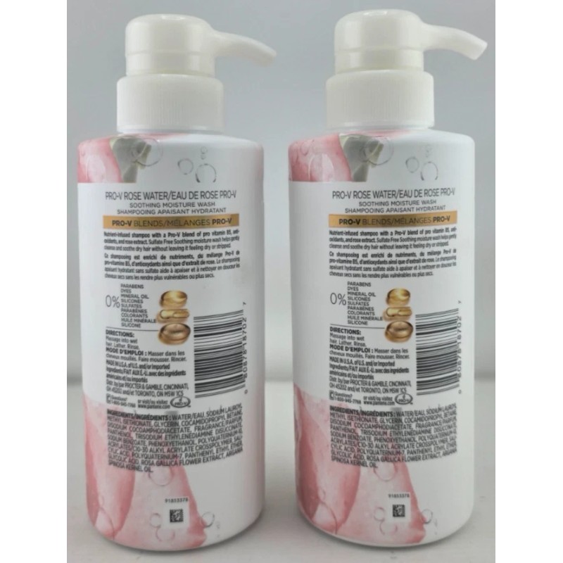 Pantene Pro-V Blends Rose Water Sulfate-Free Moisture Wash Shamp &