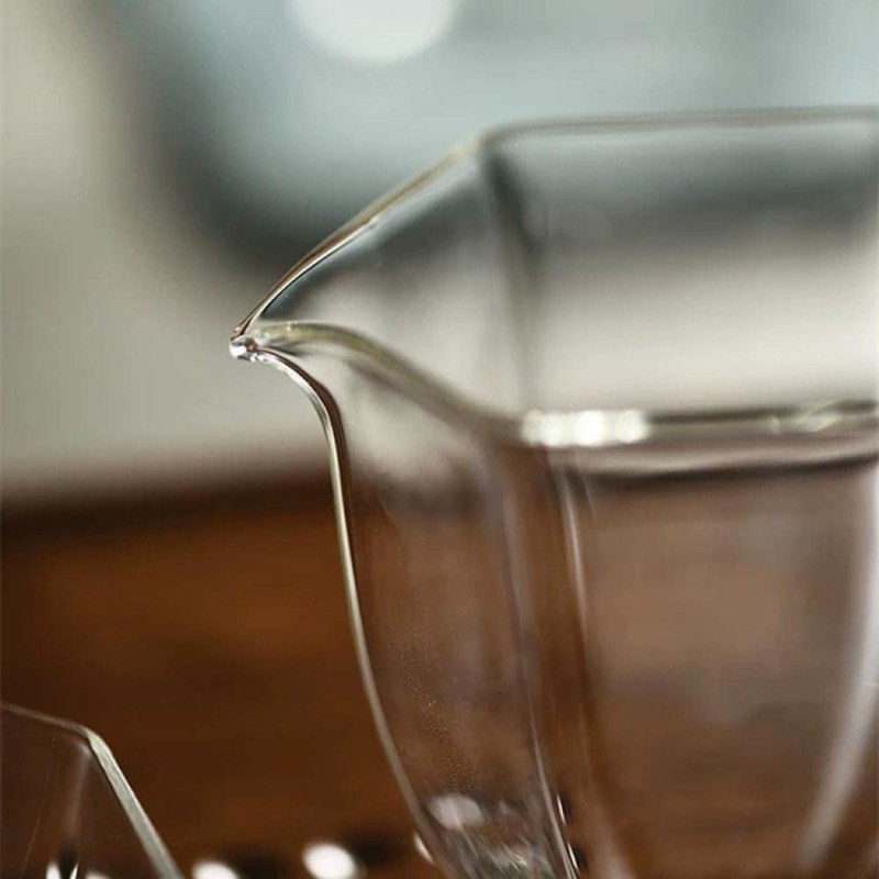 Gaolinci Hexagonal Clear Borosilicate Glass Tea Sharing Cup, Kungfu Tea