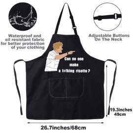 JNIAP Chef Ramsay Kitchen Apron Cooking TV Show Inspired Gifts Can No One Make A Risotto Chef Ramsay Fans Gifts, Can No One, Large