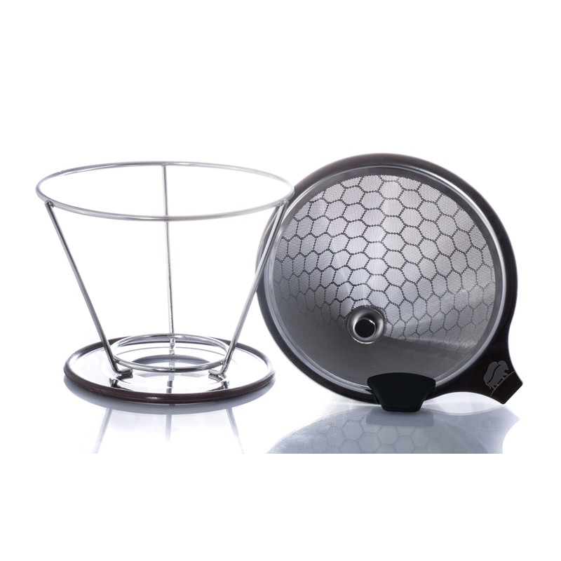 Buphallo Stainless Steel Pour Over Cone Coffee Dripper – Reusable