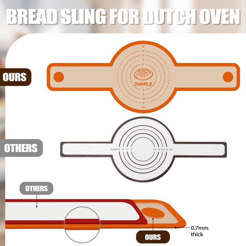 Silicone Bread Sling for Dutch Oven, Non-Stick & Easy to