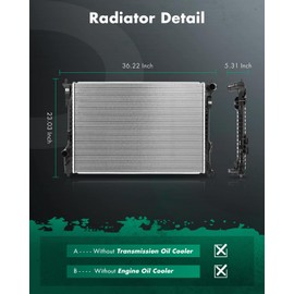 SCITOO Engine Cooling Radiator Fit for 2011-2019 for Ford for Explorer 3.5L 2013-2018 for Ford for Flex 3.5L 2013-2018 for Lincoln for MKT 3.7L Replace13445, CU13445, 13364, EB5Z8005A