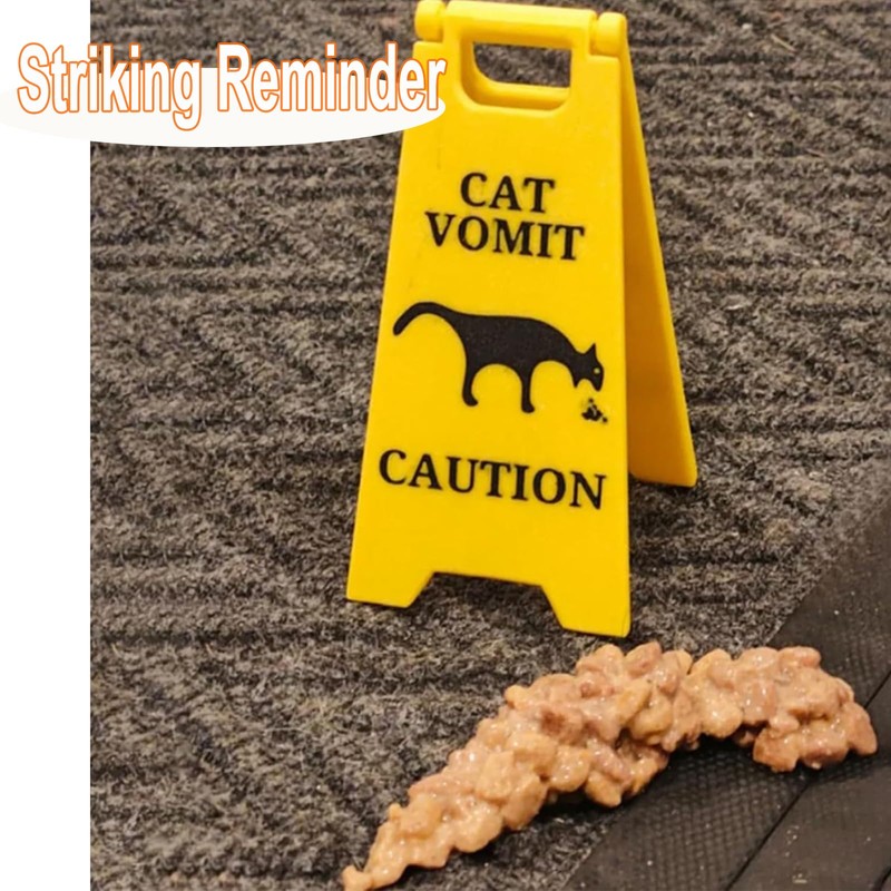 Cat Vomit Sign,Caution Cat Vomit,Cat Dog Vomit Warning Sign, Cat
