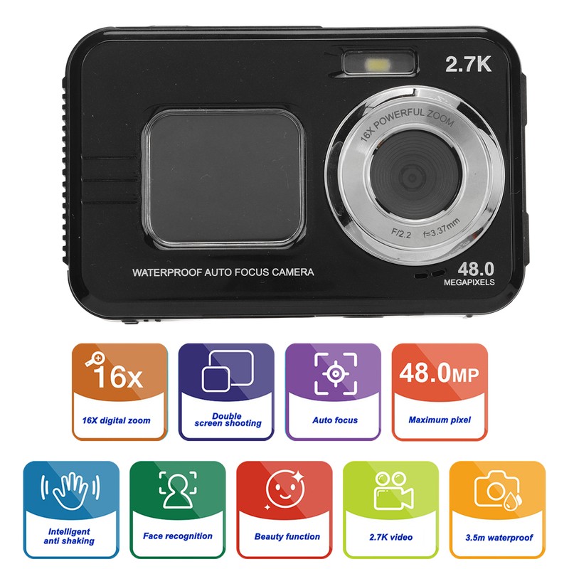 Underwater Camera 48MP 4K Video Output 16X Digital Zoom Anti