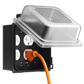 ELEGRP 2-Gang Weatherproof Outdoor Outlet Cover, Extra-Duty Clear In-Use Outlet Cover for GFCI/Decorator Receptacles, 40-in-1 Custom Configurations, UL/CUL Certified, 1 Pack