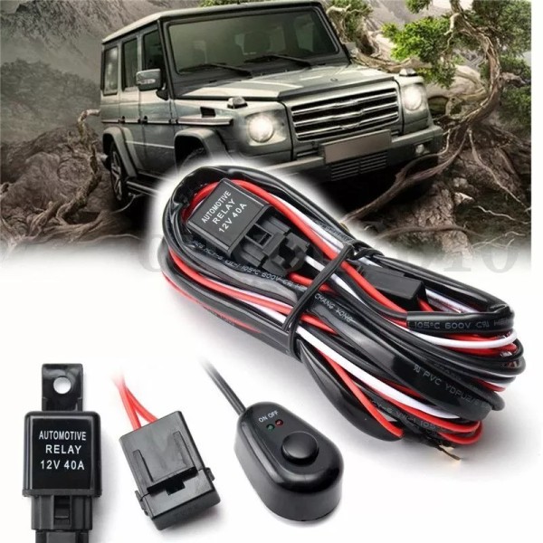 Aaiwa Wiring Harness Relay Fuse Blue Rocker Switch On-Off 2