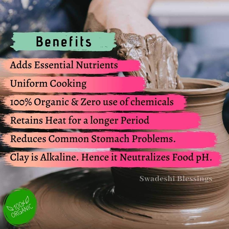 Swadeshi Blessings HandMade Exclusive Range Unglazed Earthen Kadai/Mud Handi/Mitti Ke