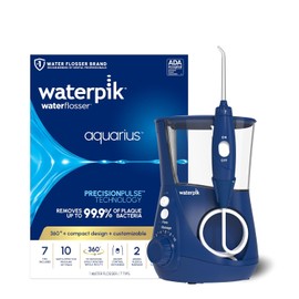 Waterpik Water Flosser Irrigador bucal eléctrico para encimera dental para dientes - Aquarius Professional, WP-663 Azul