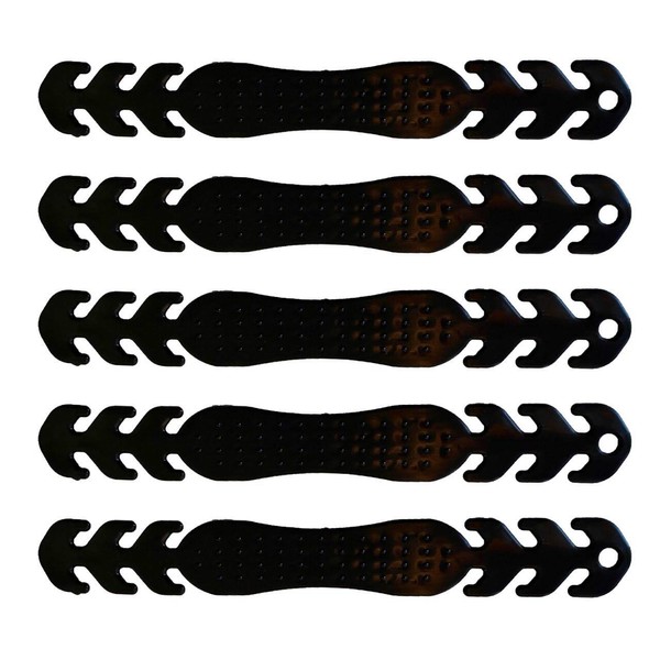 [5 Pack] Black Flexible Plastic Ear Saver Extenders, Soft TPE