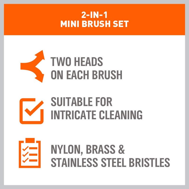 HORUSDY 3-Piece Wire Brush Set, 7-Inch Nylon/Brass/Stainless Steel with Non-Slip