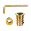 3/8"-16 x 25mm Threaded Inserts for Wood, Hex Drive Wood