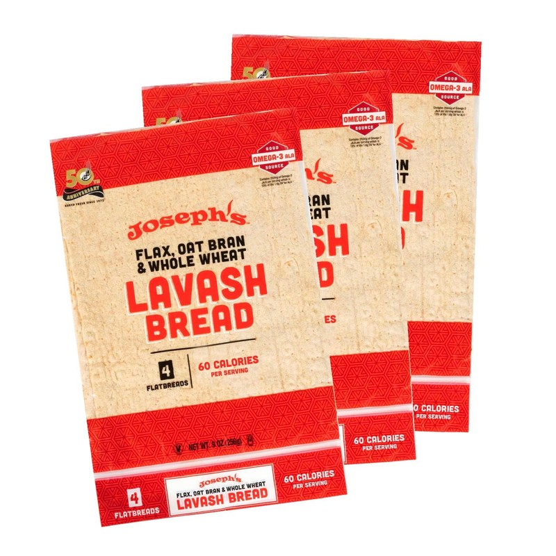 Joseph's Bakery Lavash Bread, Flax Oat Bran & Whole Wheat,